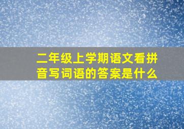 二年级上学期语文看拼音写词语的答案是什么