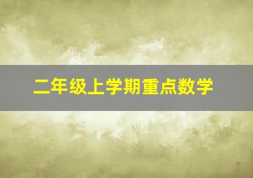 二年级上学期重点数学