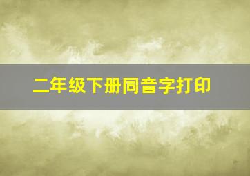 二年级下册同音字打印