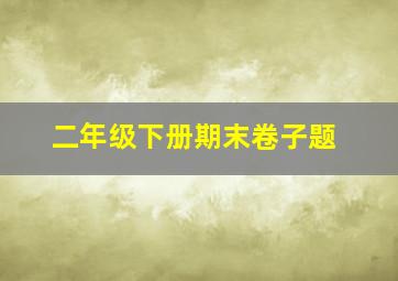 二年级下册期末卷子题