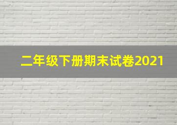 二年级下册期末试卷2021