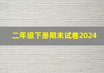 二年级下册期末试卷2024