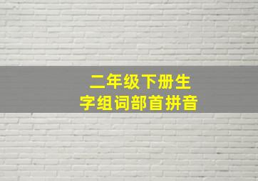 二年级下册生字组词部首拼音