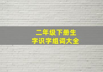 二年级下册生字识字组词大全