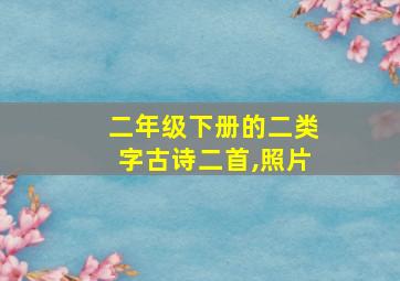 二年级下册的二类字古诗二首,照片