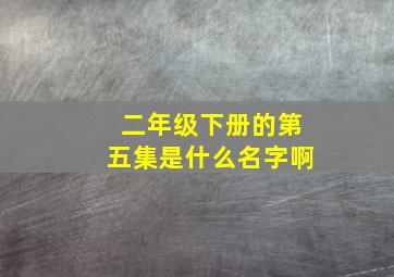 二年级下册的第五集是什么名字啊