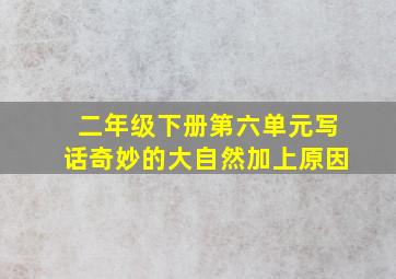 二年级下册第六单元写话奇妙的大自然加上原因