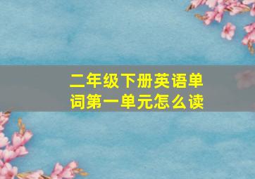 二年级下册英语单词第一单元怎么读