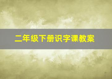 二年级下册识字课教案