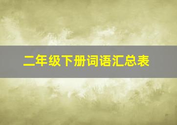 二年级下册词语汇总表