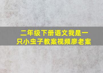 二年级下册语文我是一只小虫子教案视频廖老案