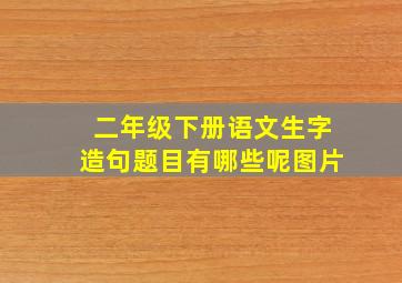 二年级下册语文生字造句题目有哪些呢图片