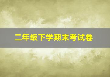 二年级下学期末考试卷