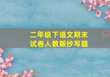 二年级下语文期末试卷人教版抄写题