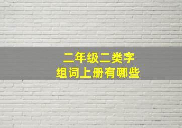 二年级二类字组词上册有哪些