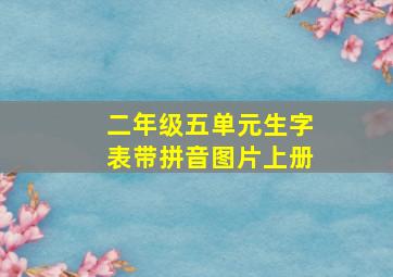 二年级五单元生字表带拼音图片上册