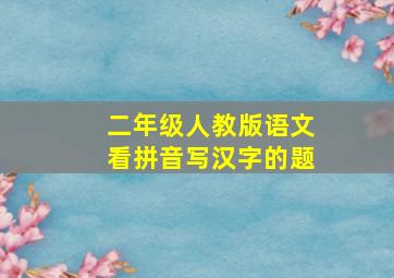 二年级人教版语文看拼音写汉字的题