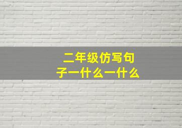 二年级仿写句子一什么一什么