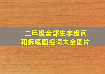 二年级全部生字组词和拆笔画组词大全图片