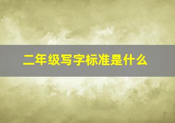 二年级写字标准是什么