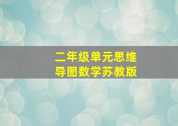 二年级单元思维导图数学苏教版