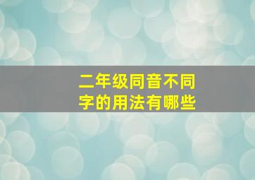 二年级同音不同字的用法有哪些