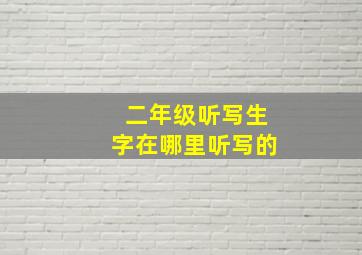 二年级听写生字在哪里听写的