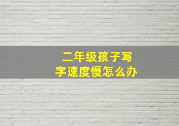 二年级孩子写字速度慢怎么办