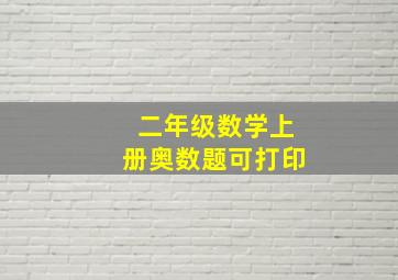 二年级数学上册奥数题可打印