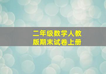 二年级数学人教版期末试卷上册