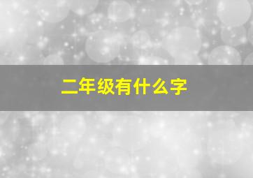 二年级有什么字