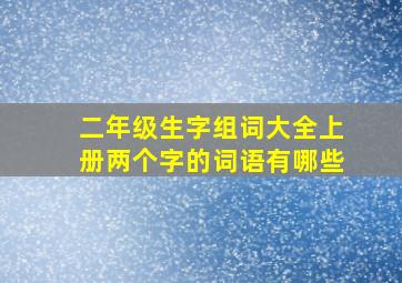 二年级生字组词大全上册两个字的词语有哪些