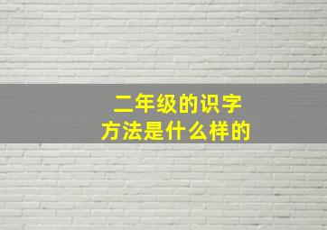 二年级的识字方法是什么样的