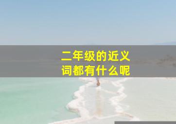 二年级的近义词都有什么呢