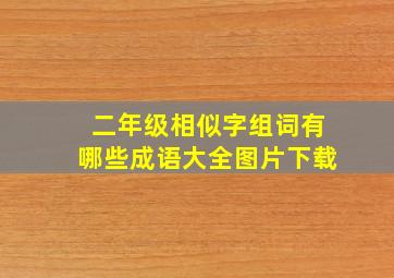 二年级相似字组词有哪些成语大全图片下载