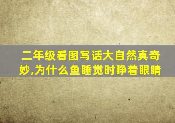 二年级看图写话大自然真奇妙,为什么鱼睡觉时睁着眼睛