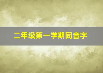 二年级第一学期同音字