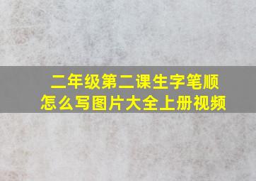 二年级第二课生字笔顺怎么写图片大全上册视频