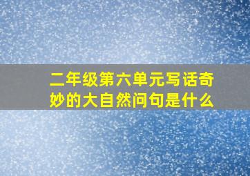 二年级第六单元写话奇妙的大自然问句是什么