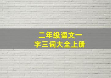 二年级语文一字三词大全上册