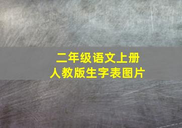 二年级语文上册人教版生字表图片