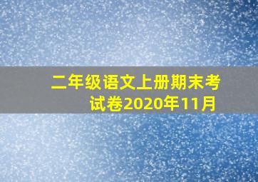 二年级语文上册期末考试卷2020年11月