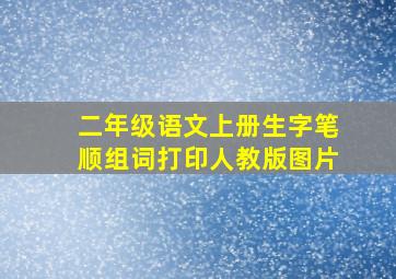 二年级语文上册生字笔顺组词打印人教版图片