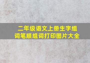 二年级语文上册生字组词笔顺组词打印图片大全