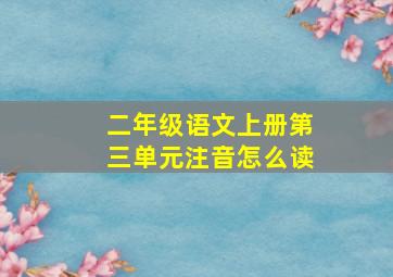 二年级语文上册第三单元注音怎么读