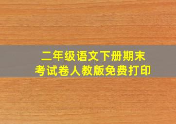 二年级语文下册期末考试卷人教版免费打印