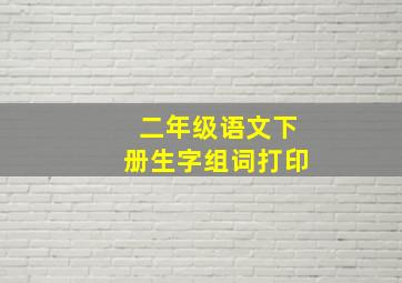 二年级语文下册生字组词打印