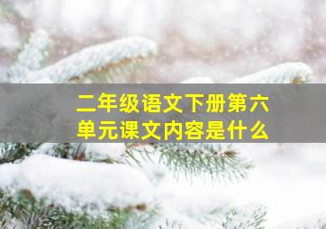 二年级语文下册第六单元课文内容是什么