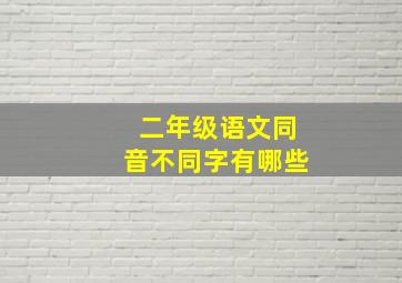 二年级语文同音不同字有哪些