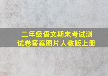 二年级语文期末考试测试卷答案图片人教版上册